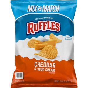 Papas Ruffles Sabor Queso Cheddar y Crema Ácida, 429 g